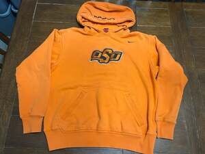 Nike Team Oklahoma State Cowboys Orange Hoodie Sweatshirt Size Medium Y2K